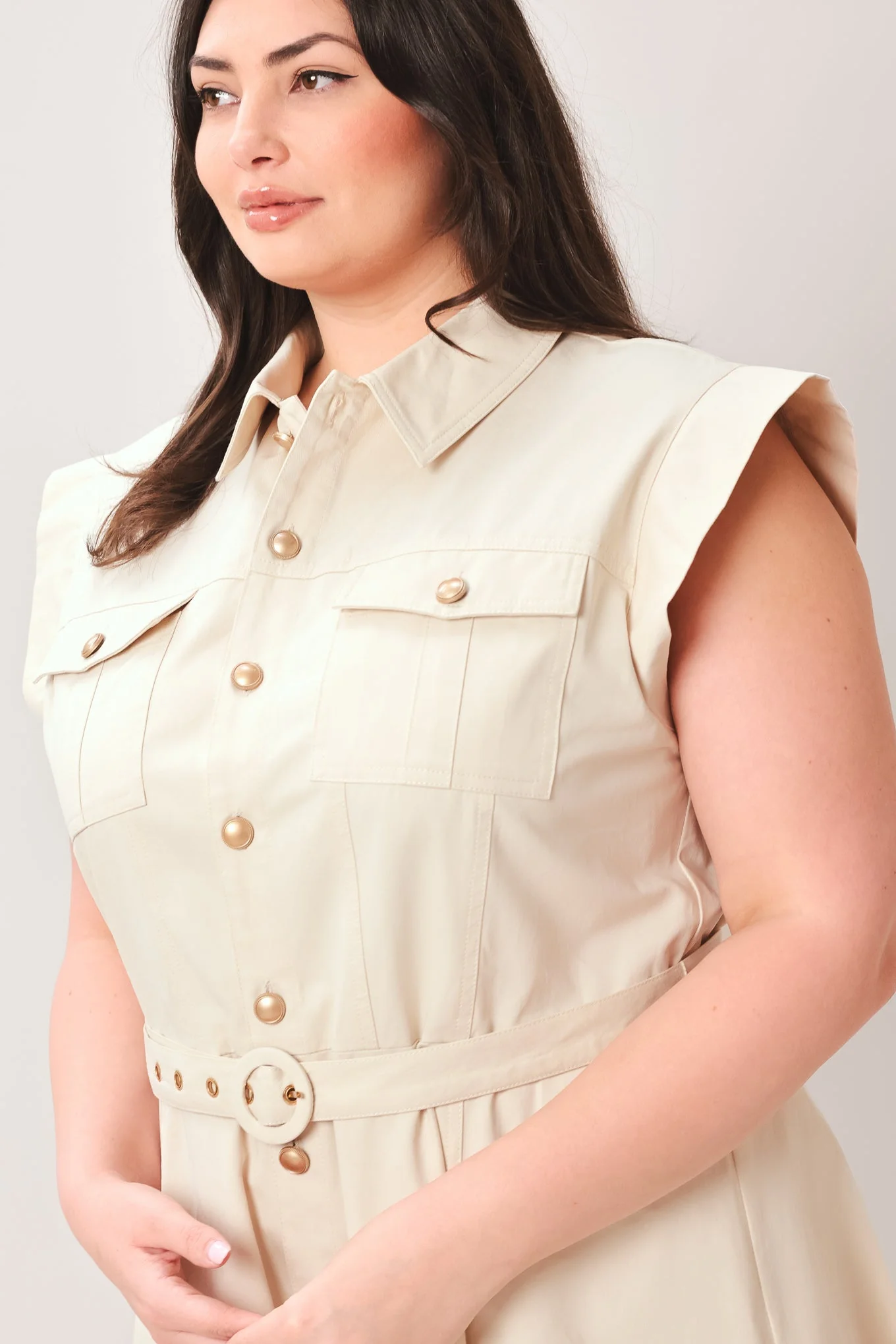 Neutral Command Woven Shirt Dress - Image 12