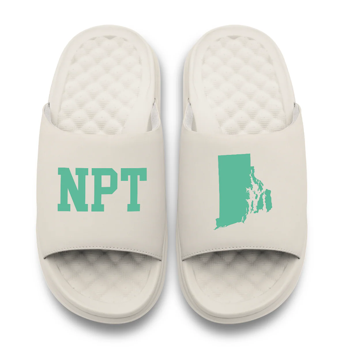 Newport Rhode Island Outline Motive Slide Sandals - Image 2