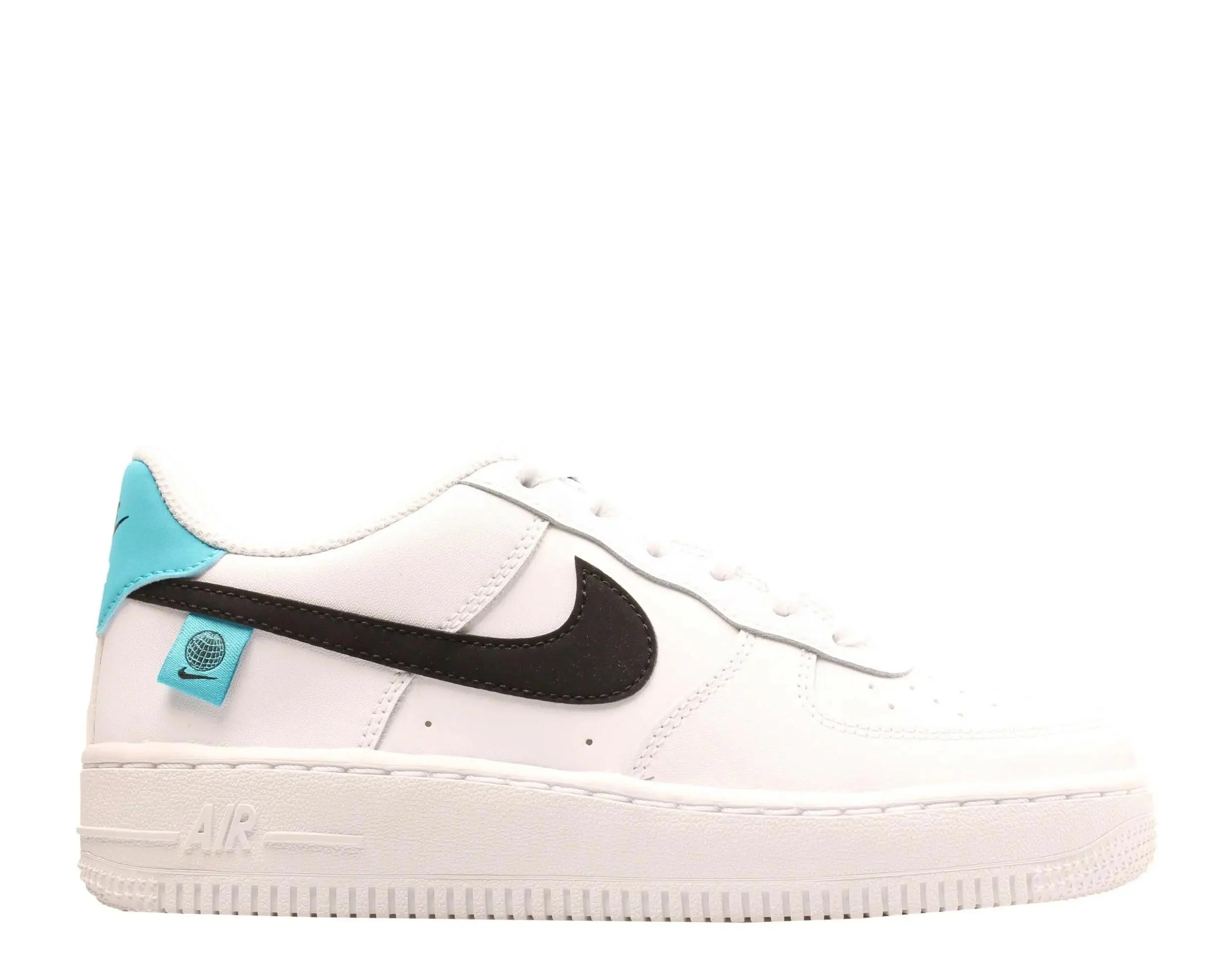 Nike Air Force 1 WW Big Kids Basketball Shoes White/Black-Blue Fury - Image 3
