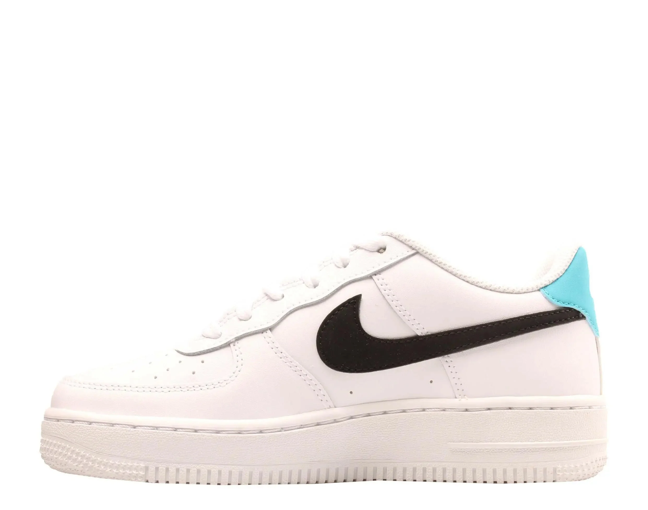 Nike Air Force 1 WW Big Kids Basketball Shoes White/Black-Blue Fury - Image 4