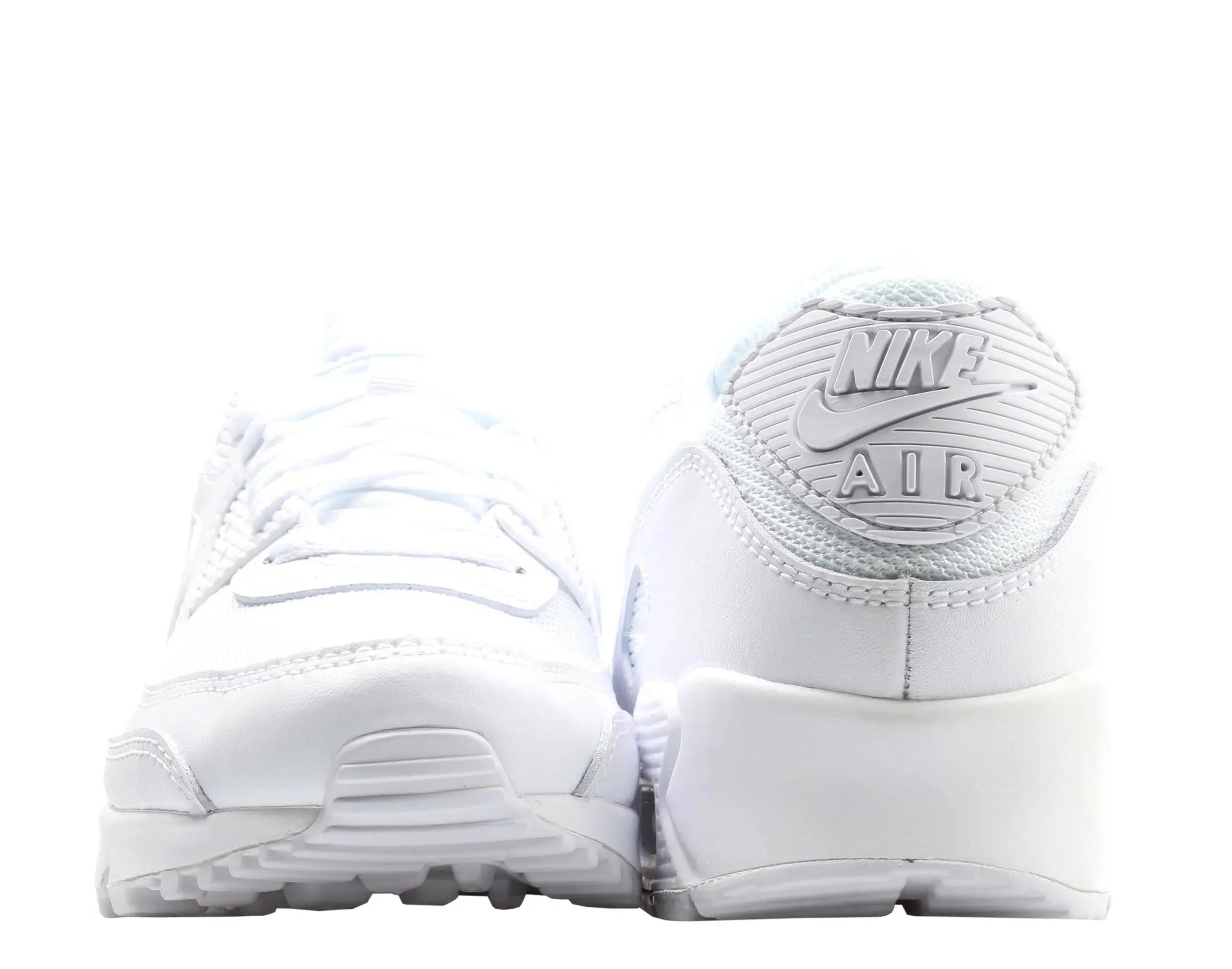 Nike Air Max 90 Men Running Sneakers White/White-White-Wolf Grey - Image 6