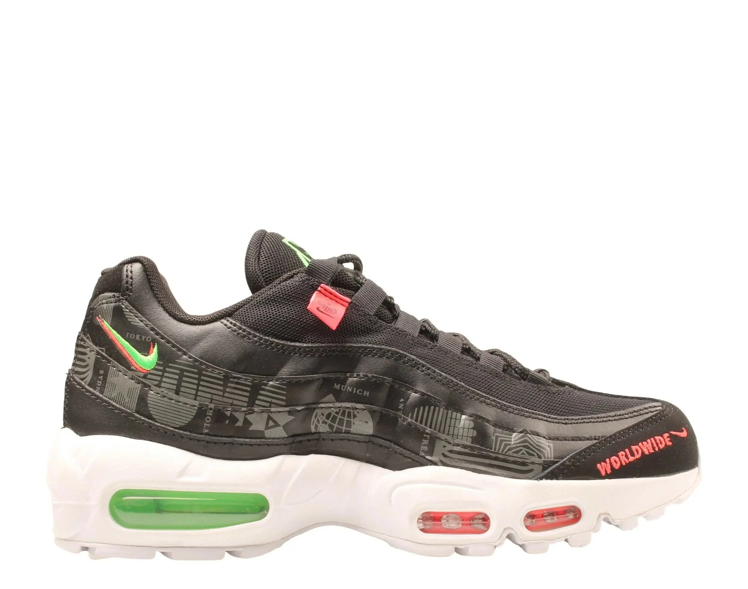 Nike Air Max 95 WW Men Running Sneakers Black/White-Green Strike - Image 2