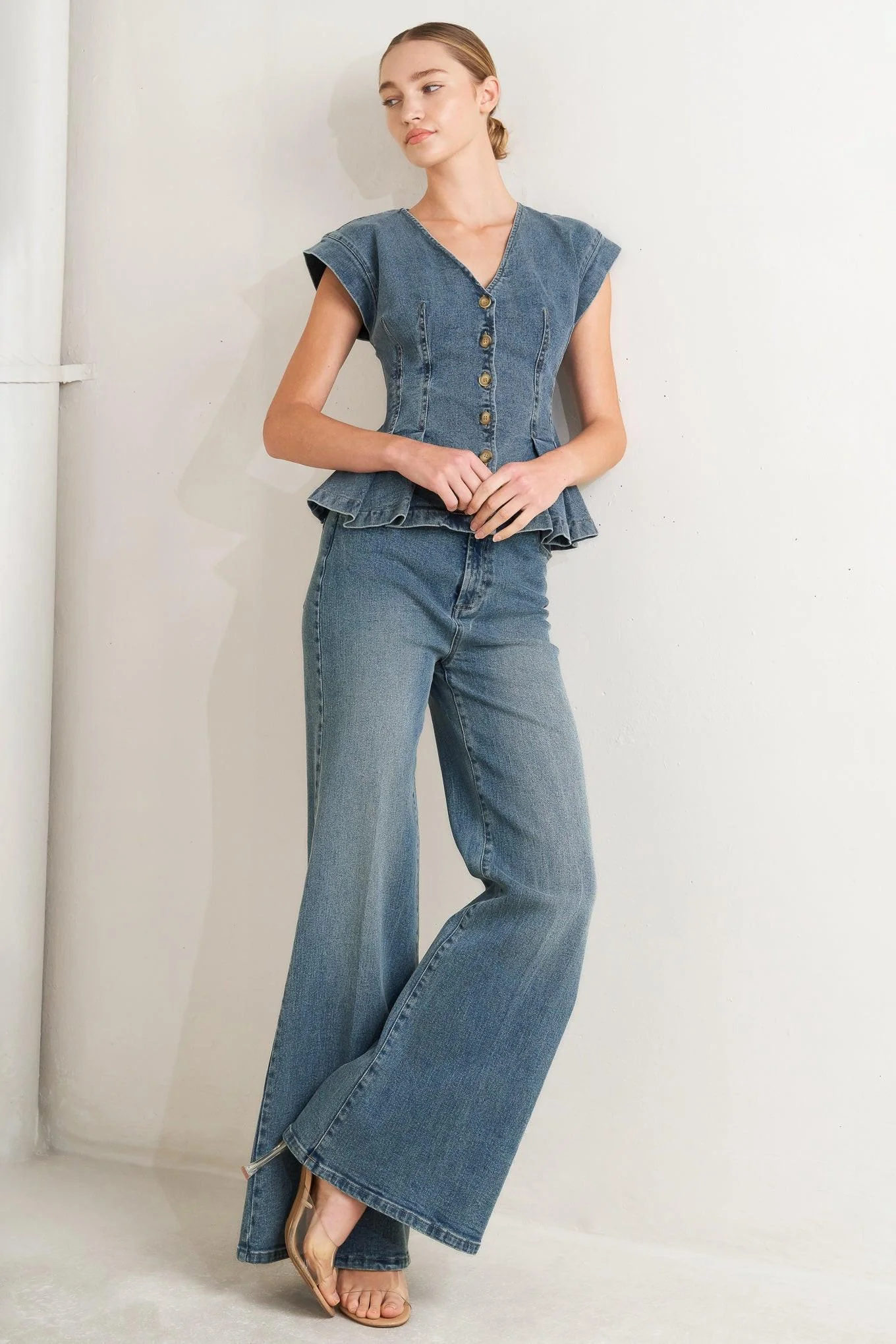 No Second Thought Washed Denim Top - Image 2
