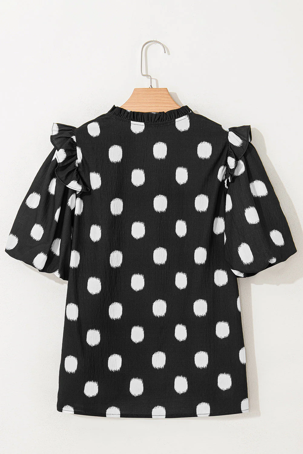 Threaded Pear Nola Notched Balloon Sleeve Blouse - Image 8