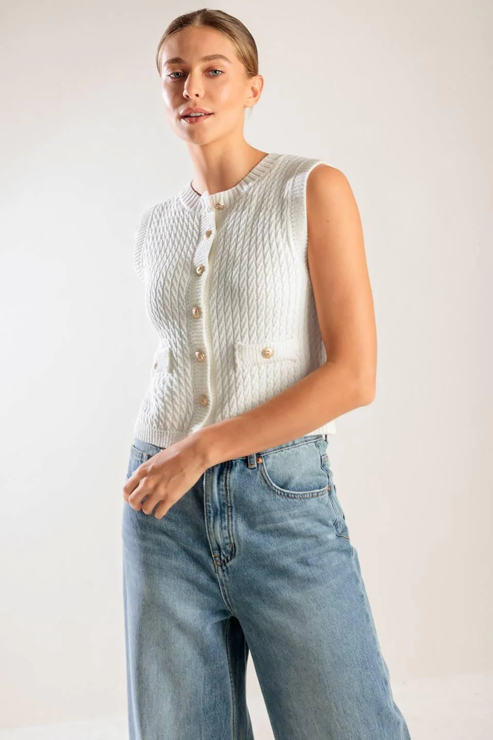 Nothing Like it White Knit Vest - Image 6