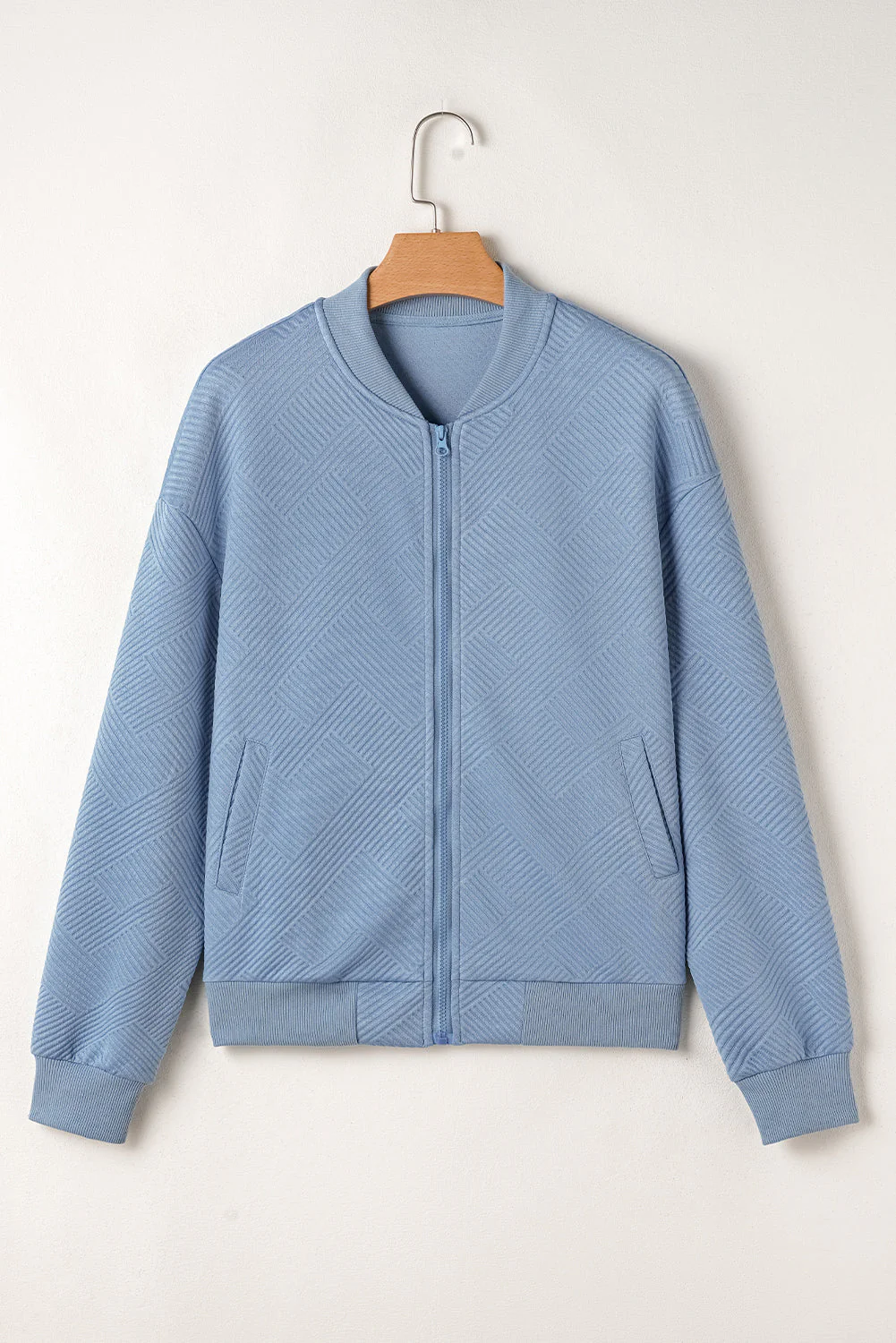 Threaded Pear Nylah Stand Zipper Bomber Jacket - Image 7