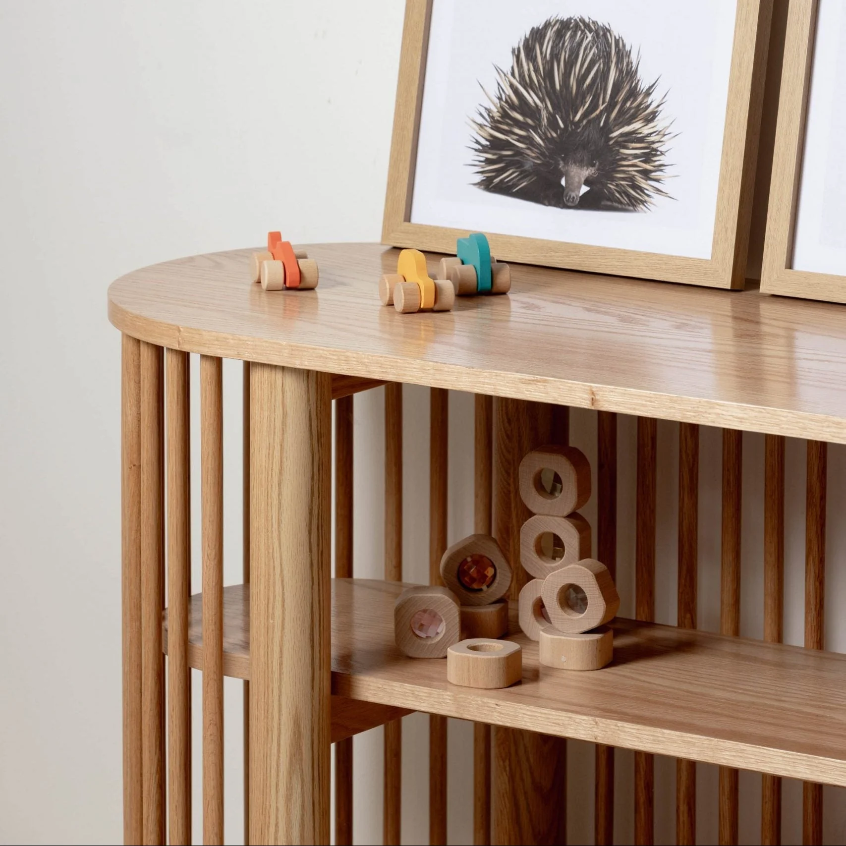 Oak Two Tiered Fluted Shelf - Image 6