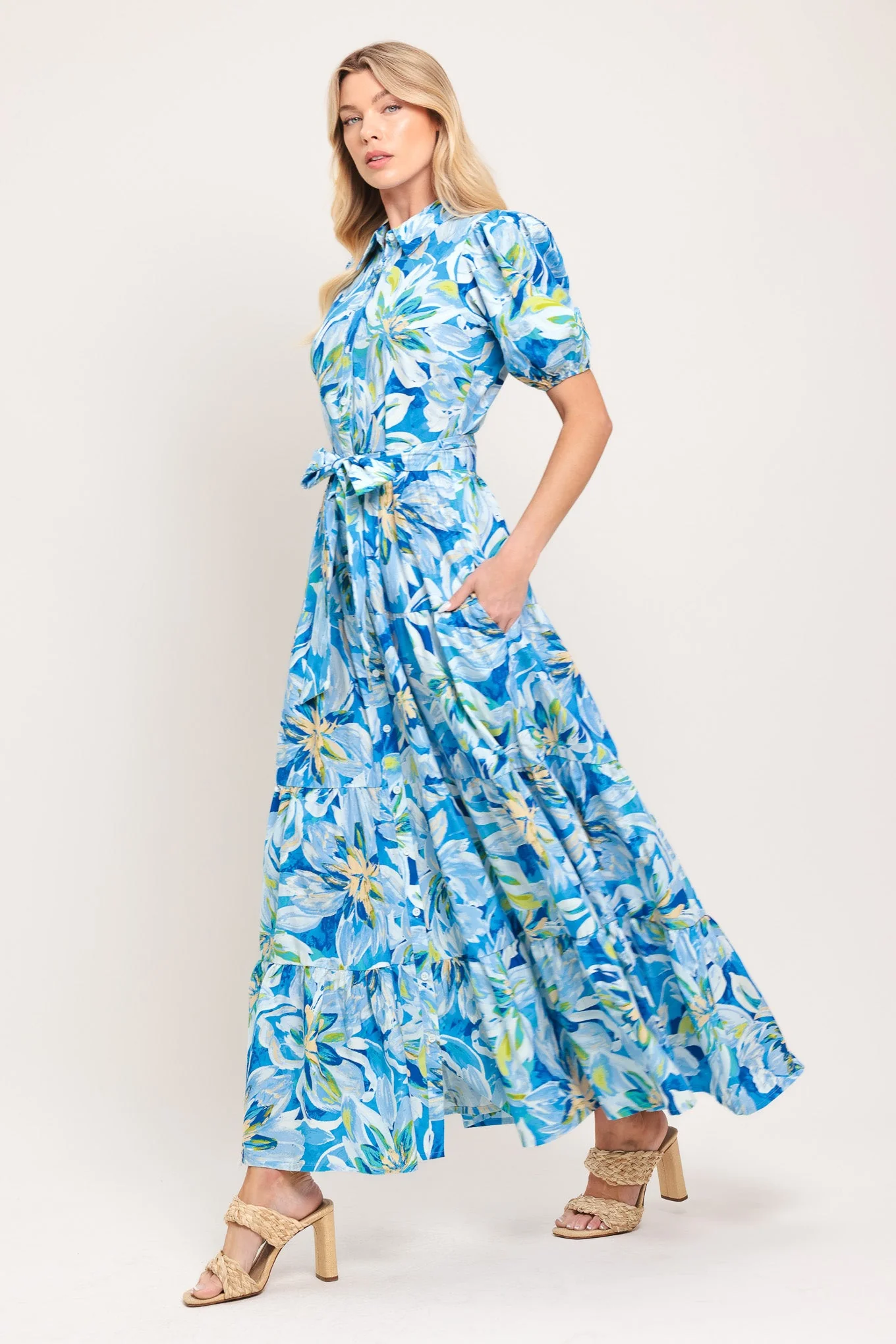 Ocean Garden Woven Midi Dress - Image 4