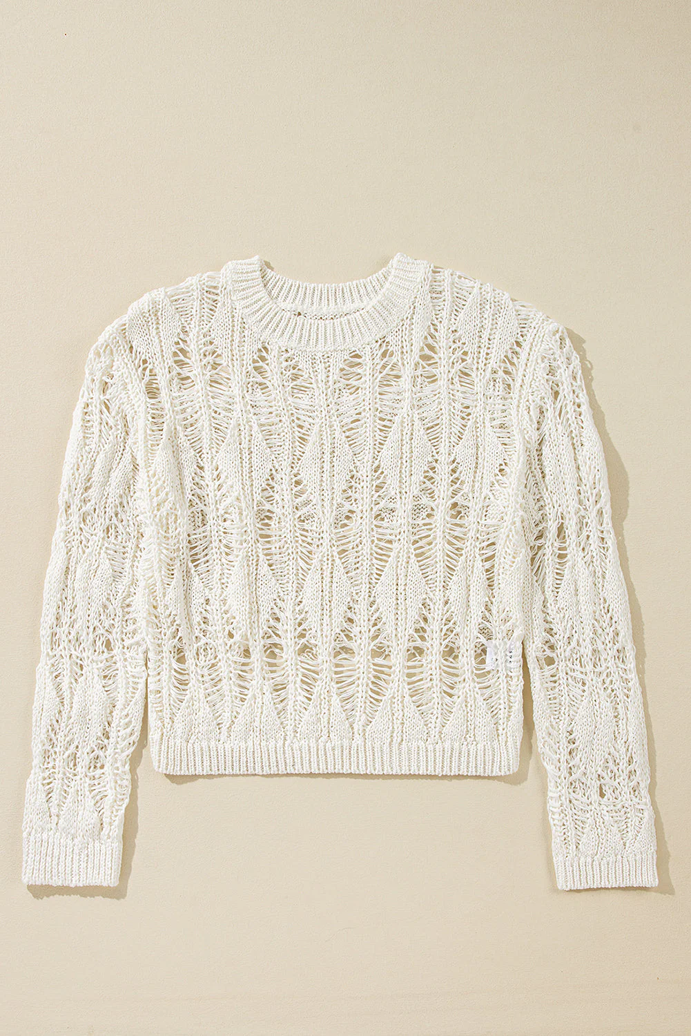 Threaded Pear Olivia Crochet Loose Fit Sweater - Image 4