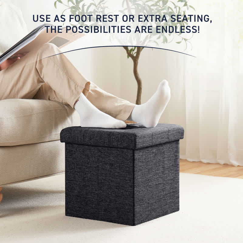 Ornavo Home 2 Pack Collapsible Square Cube Storage Ottoman, Perfect for Dorms, Livingroom and Bedroom - Image 24