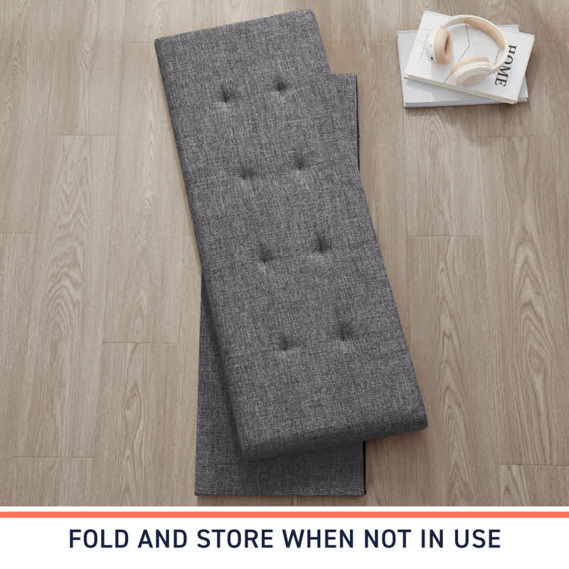 Ornavo Home Foldable Tufted Linen 43" Inch Long Bench Storage Ottoman - Image 12