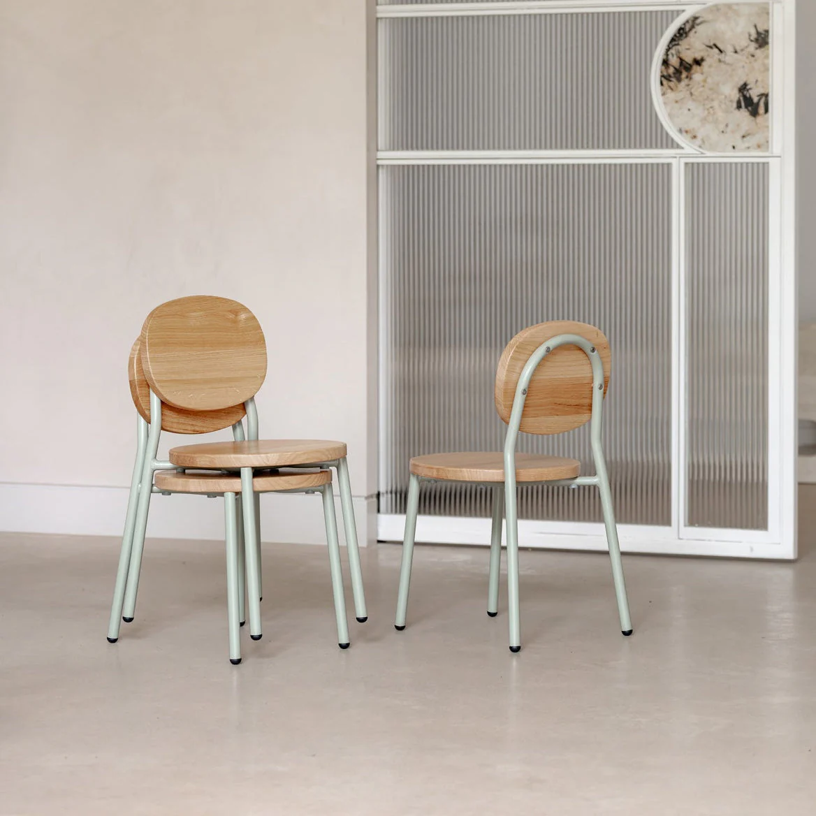 Ottie Stackable Chair - 10" Seat Height - Sage - Image 3