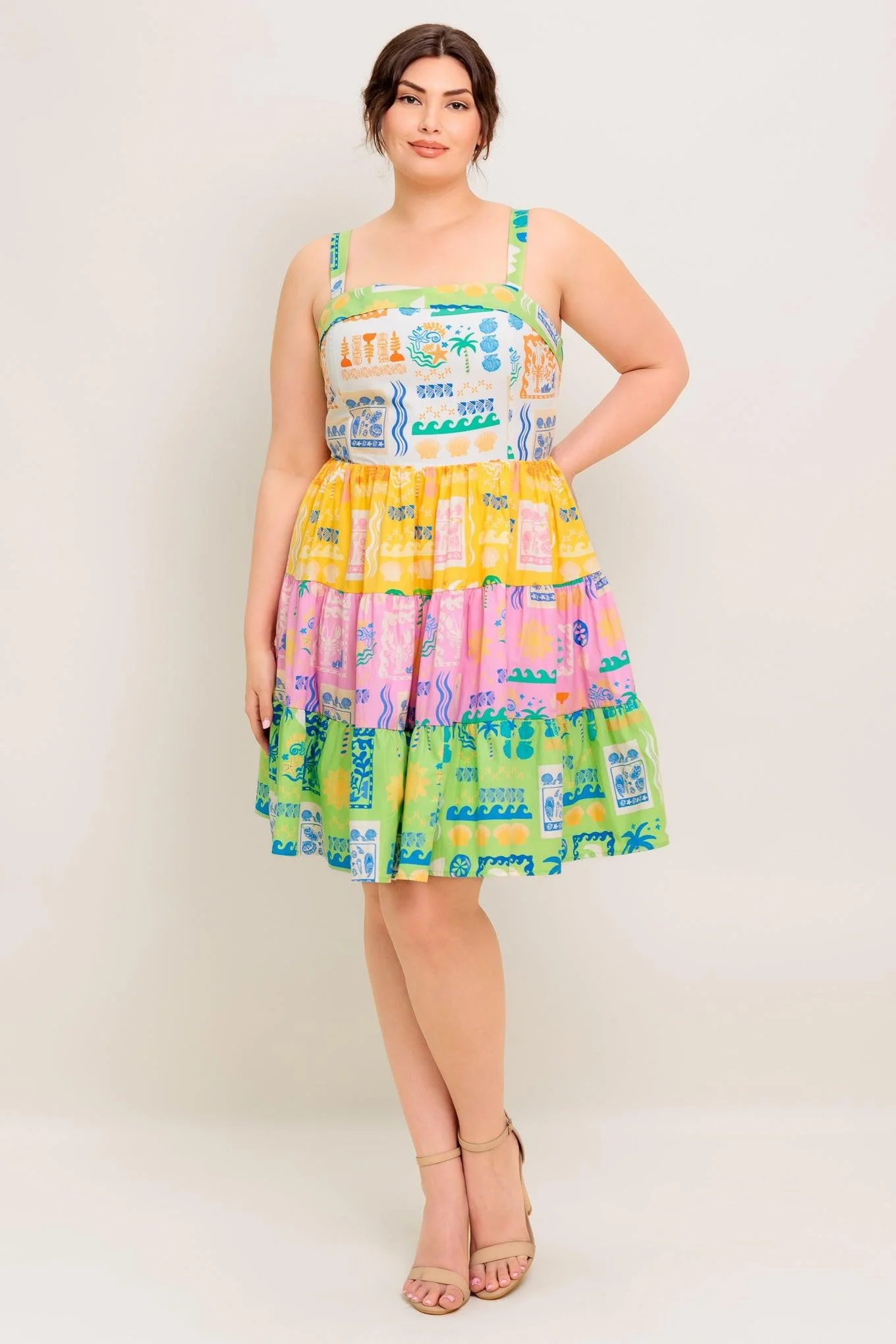 Out of Office Green Woven Mini Dress - Image 7