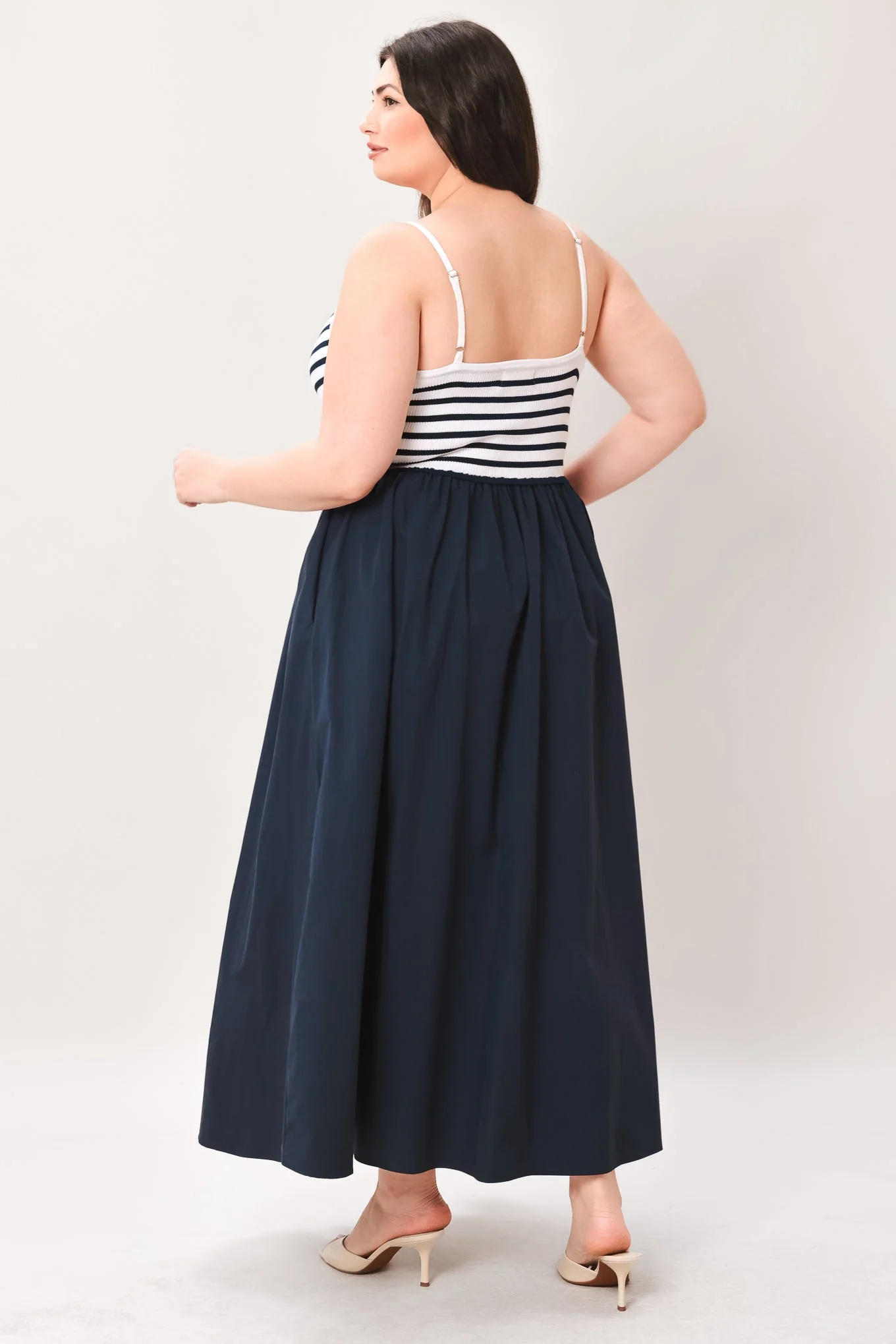 Paris Stripe Cutout Midi Dress - Image 8