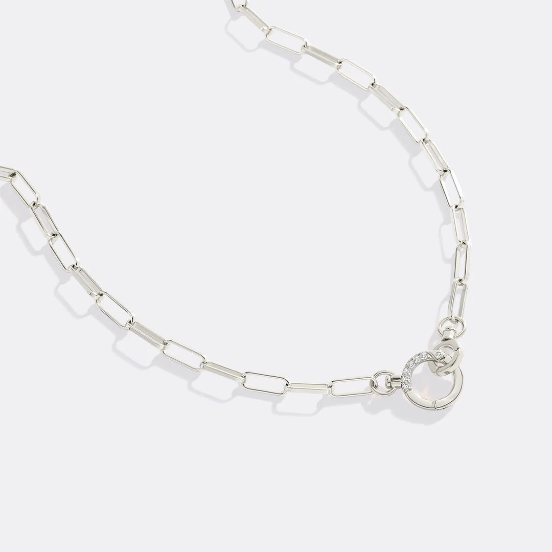 Mint & Lily Pave Mint Paperclip Necklace - Image 8