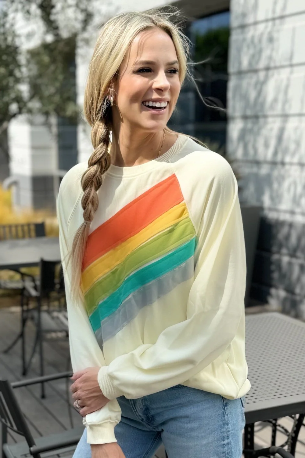 Threaded Pear Penelope Striped Pullover Sweatshirt - Image 4