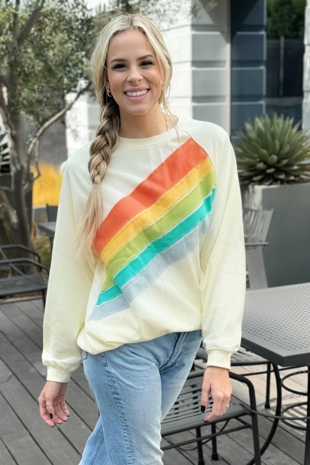 Threaded Pear Penelope Striped Pullover Sweatshirt - Image 5