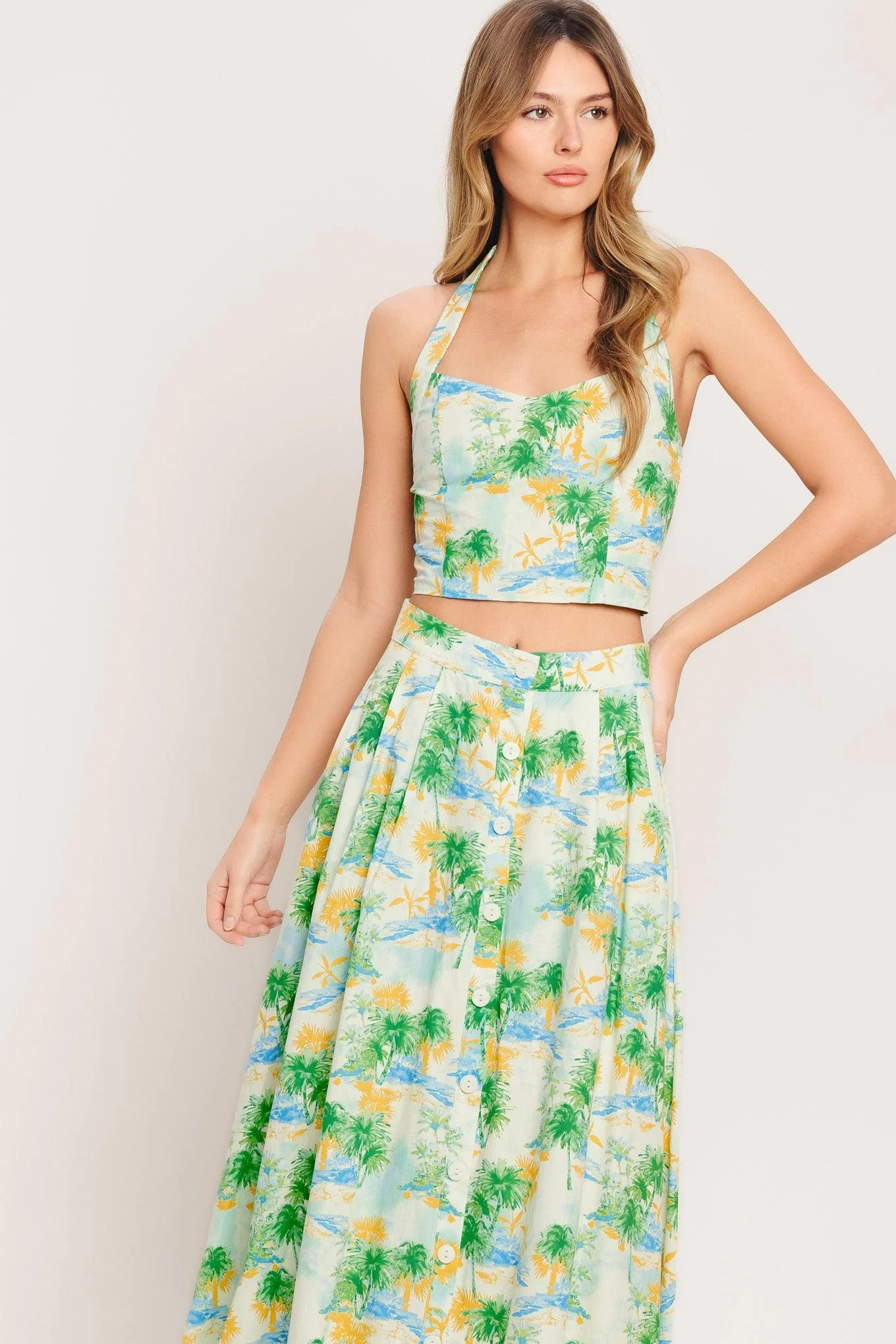 Picture Perfect Woven Top and Skirt Set - Image 7
