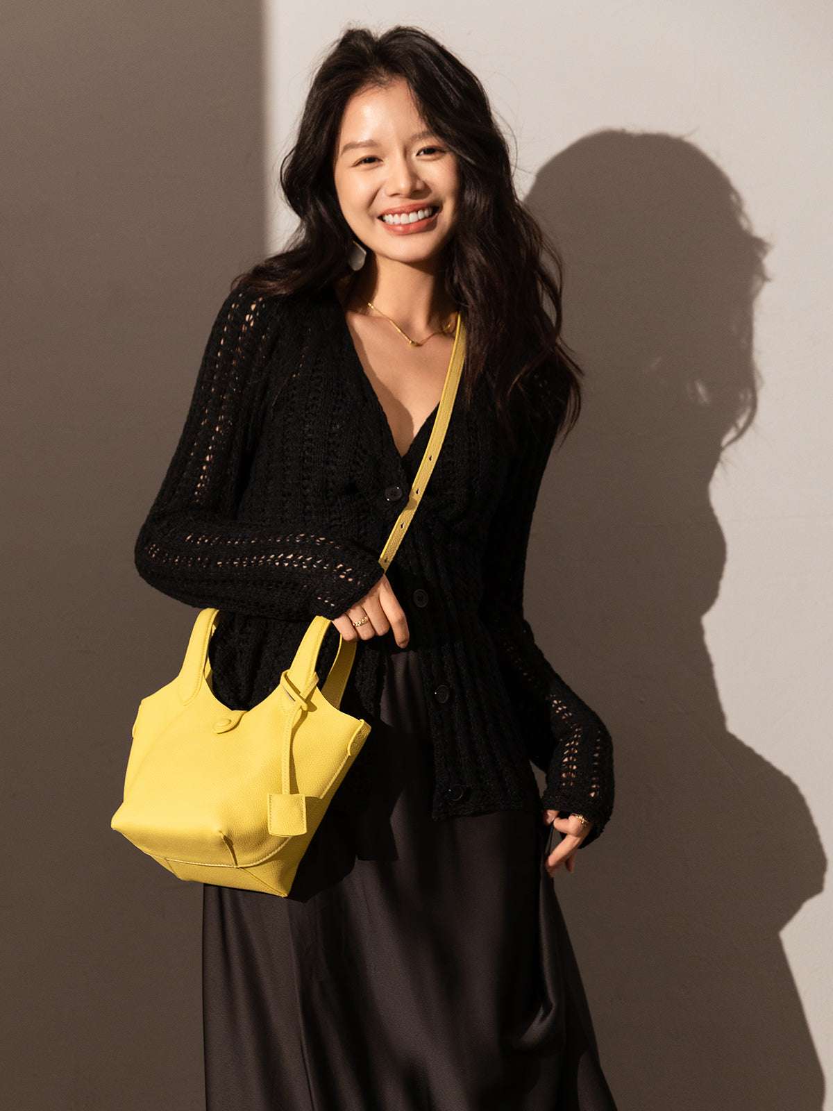 Playful Leather Bucket Bag - Image 11