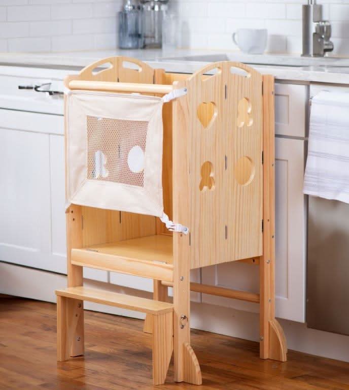 Plum 3-in-1 Foldable Kitchen Tower, Step Stool & Chalkboard for Toddlers - Image 6