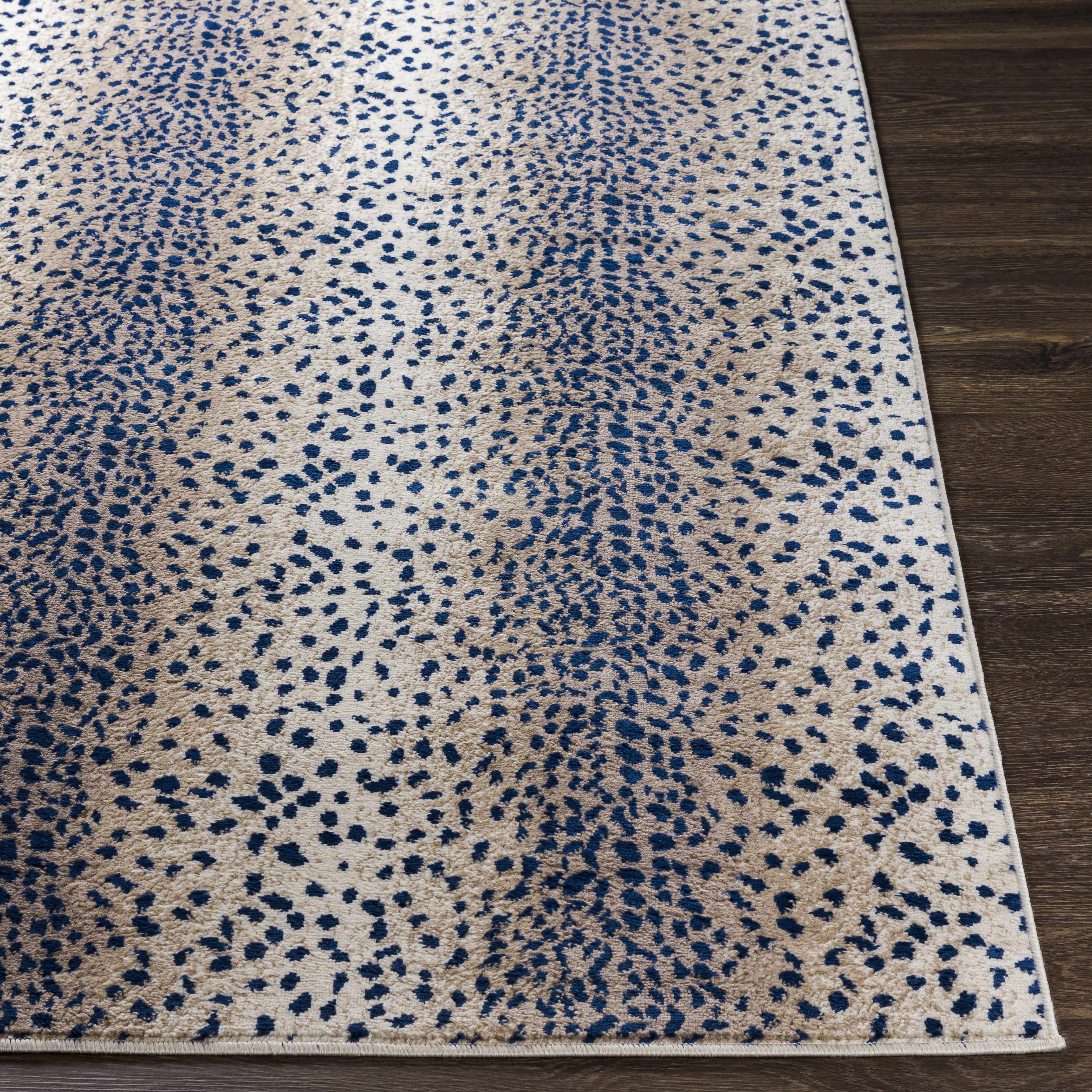 Pointblank Tan & Navy Leopard Print Area Rug - Image 3