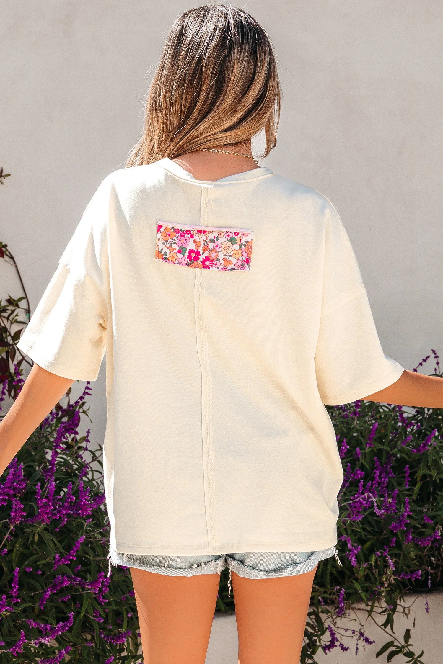 Threaded Pear Poppy Big Flower Oversize Tee - Image 2