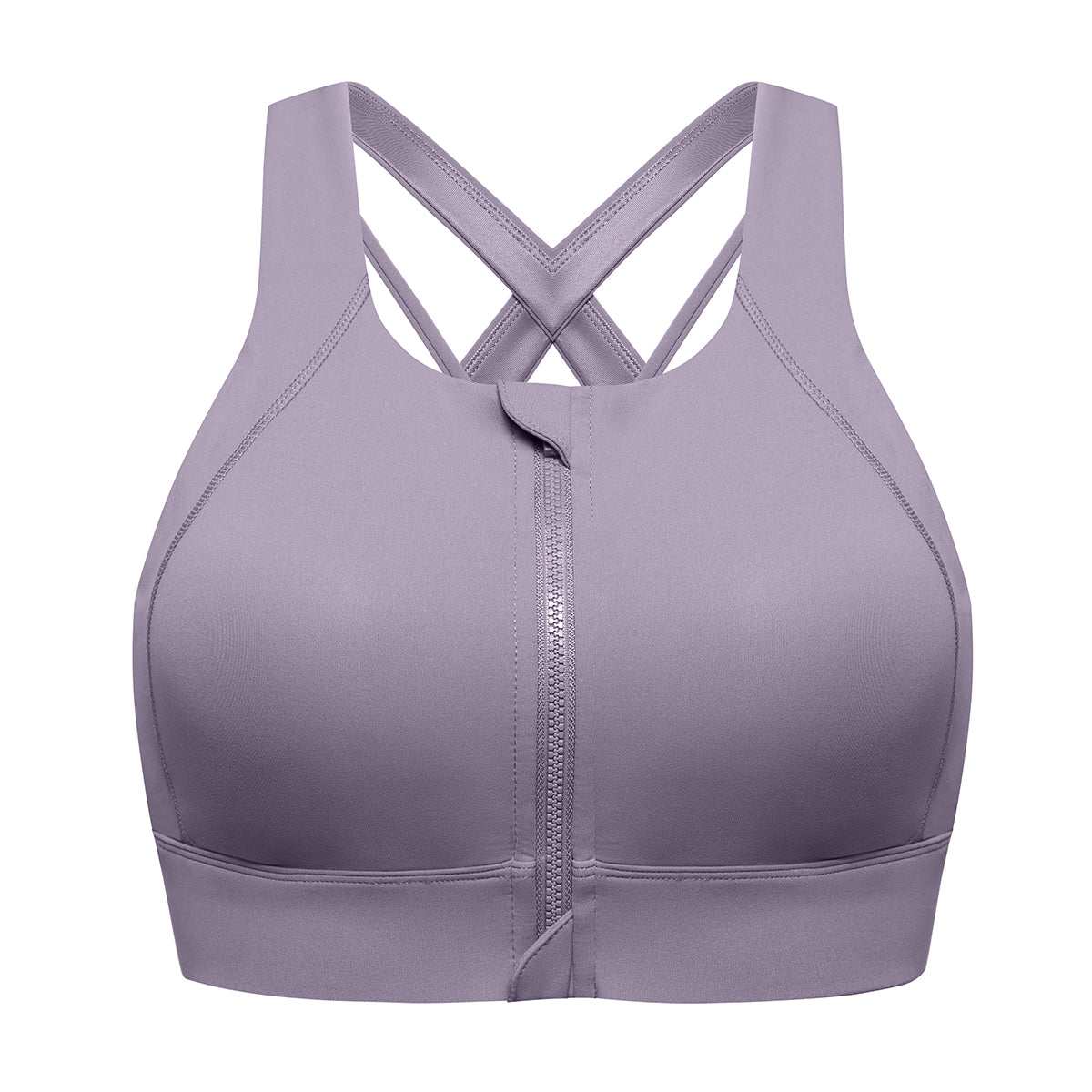 Power On Zip Front Racerback High Impact Sports Bra - Image 146