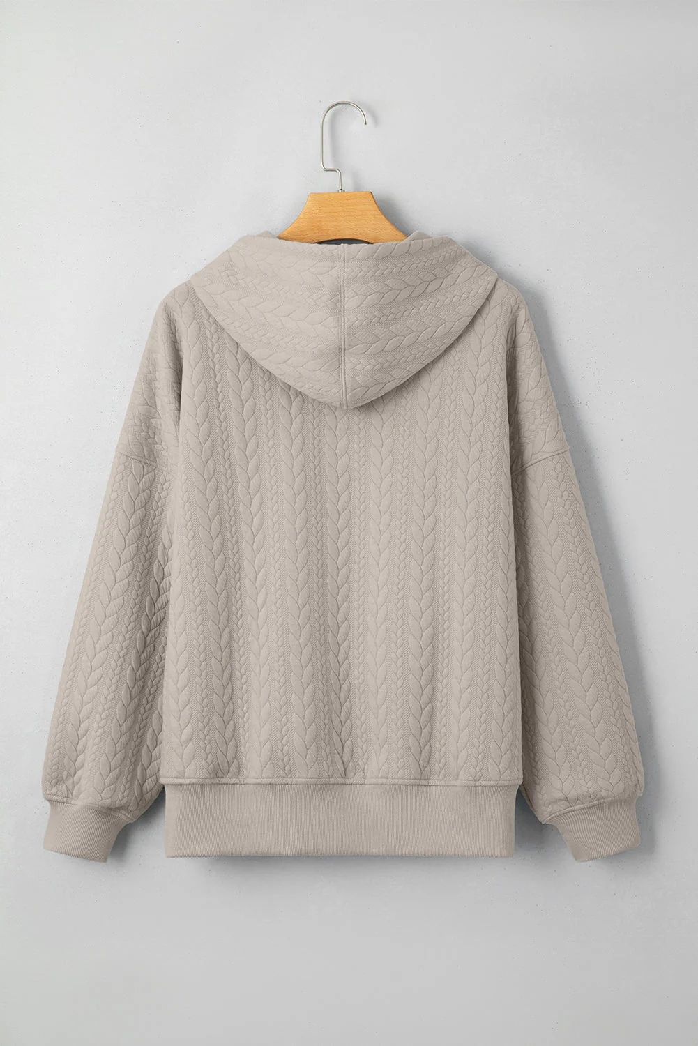 Threaded Pear Promise Textured Baggy Solid Hoodie - Image 7
