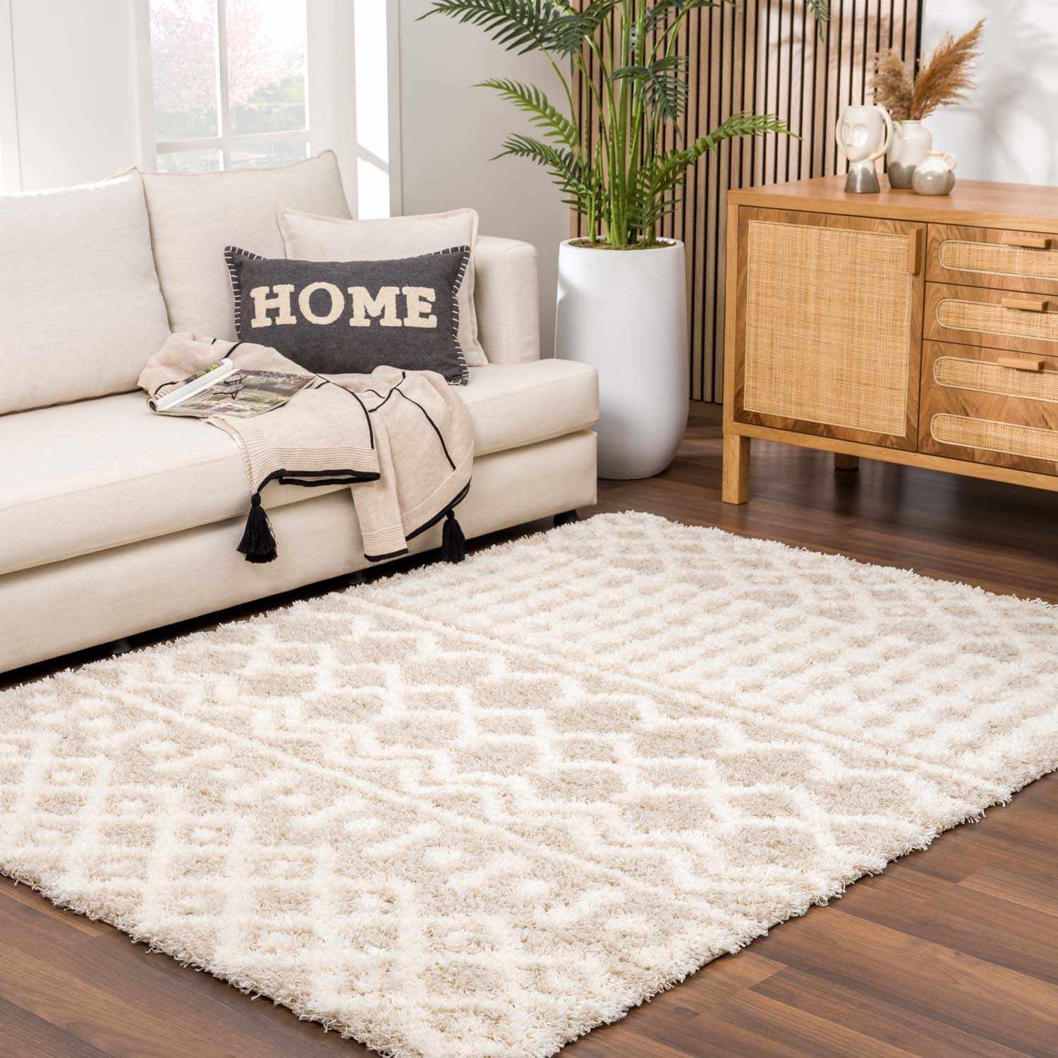 Prompton Cream Plush Area Rug - Image 3