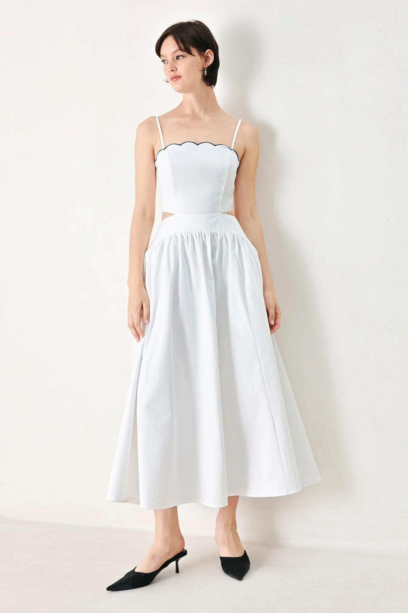 Pure Elegance Woven Midi Dress - Image 3