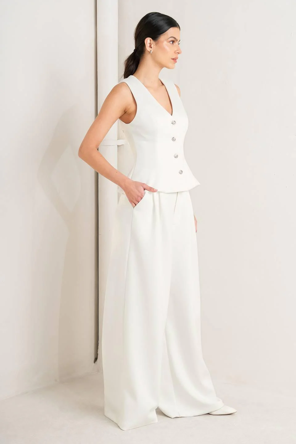 Pure Elegance Woven Vest - Image 4