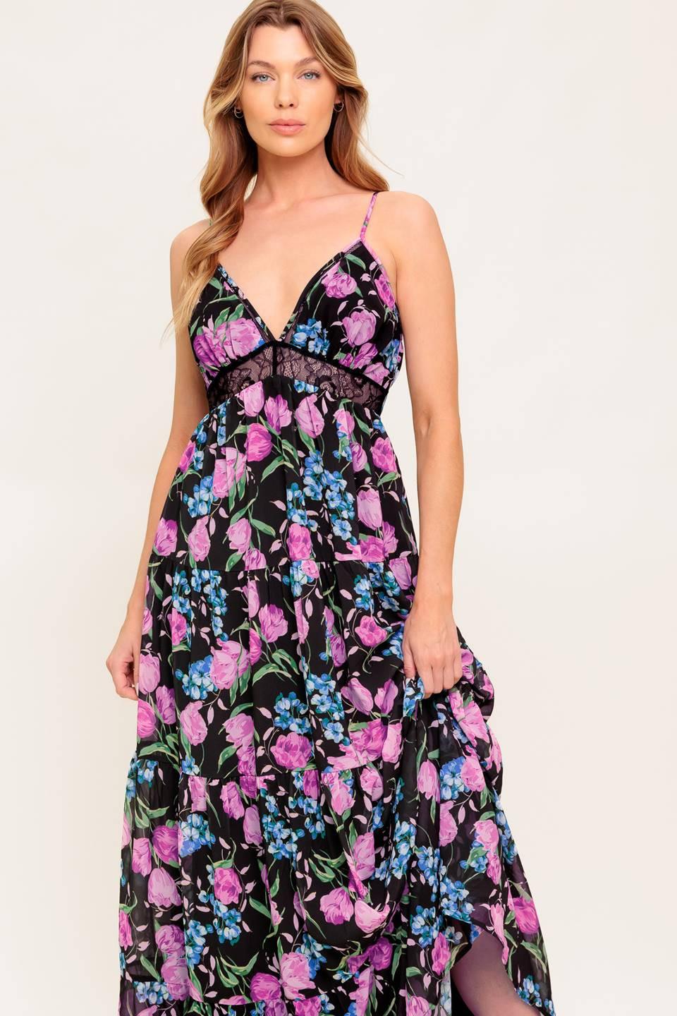 Pure Sunshine Black Woven Maxi Dress - Image 5
