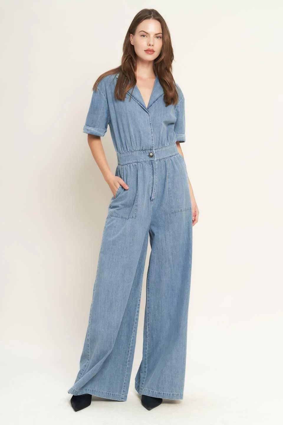 Quiet Luxury Lightweight Denim Jumpsuit - Image 2