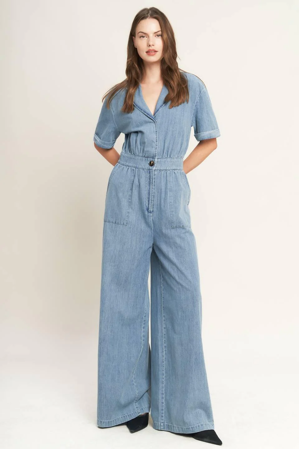 Quiet Luxury Lightweight Denim Jumpsuit - Image 5