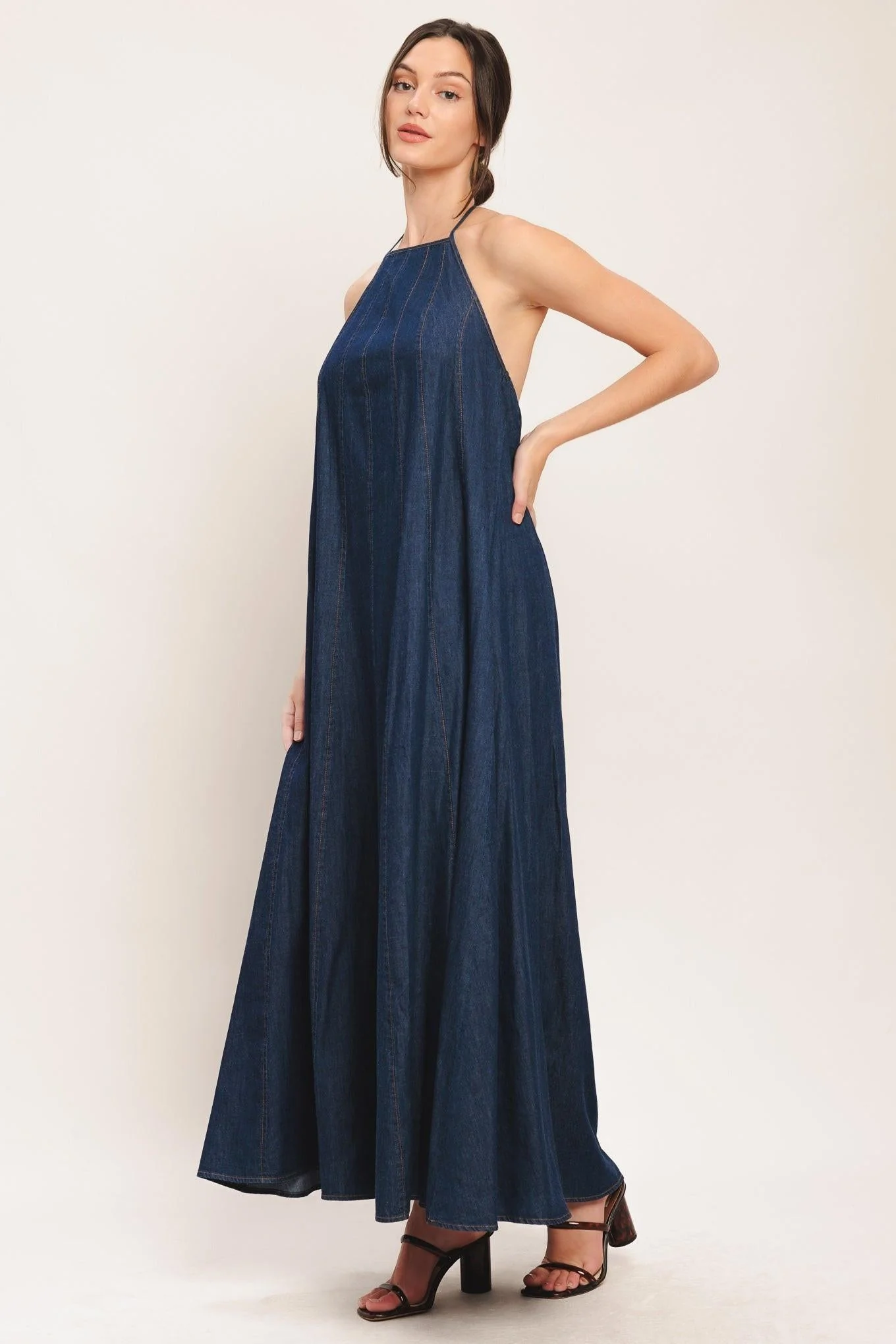 Quiet Statement Denim Midi Dress - Image 5