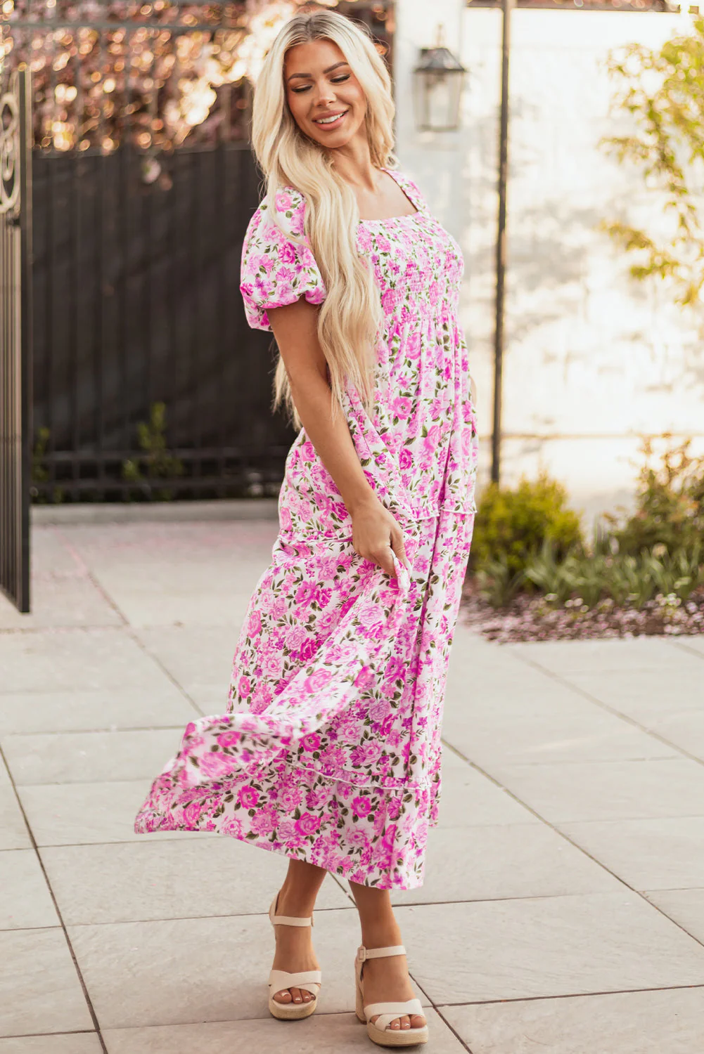 Threaded Pear Raina Sleeve Flowy Long Dress - Image 5
