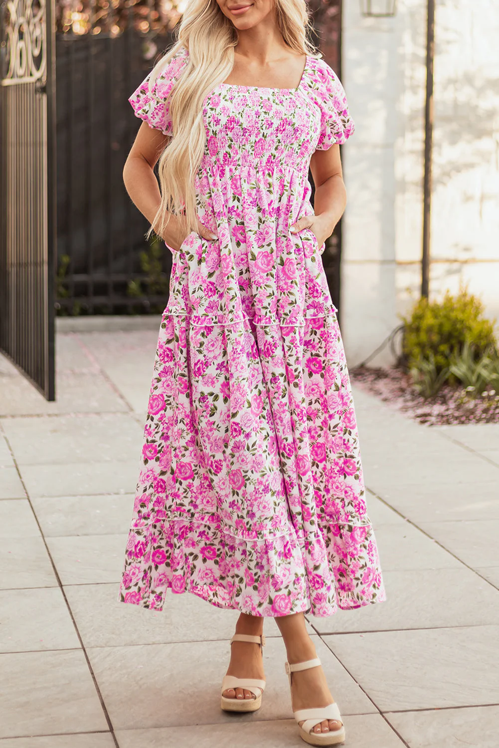 Threaded Pear Raina Sleeve Flowy Long Dress - Image 8