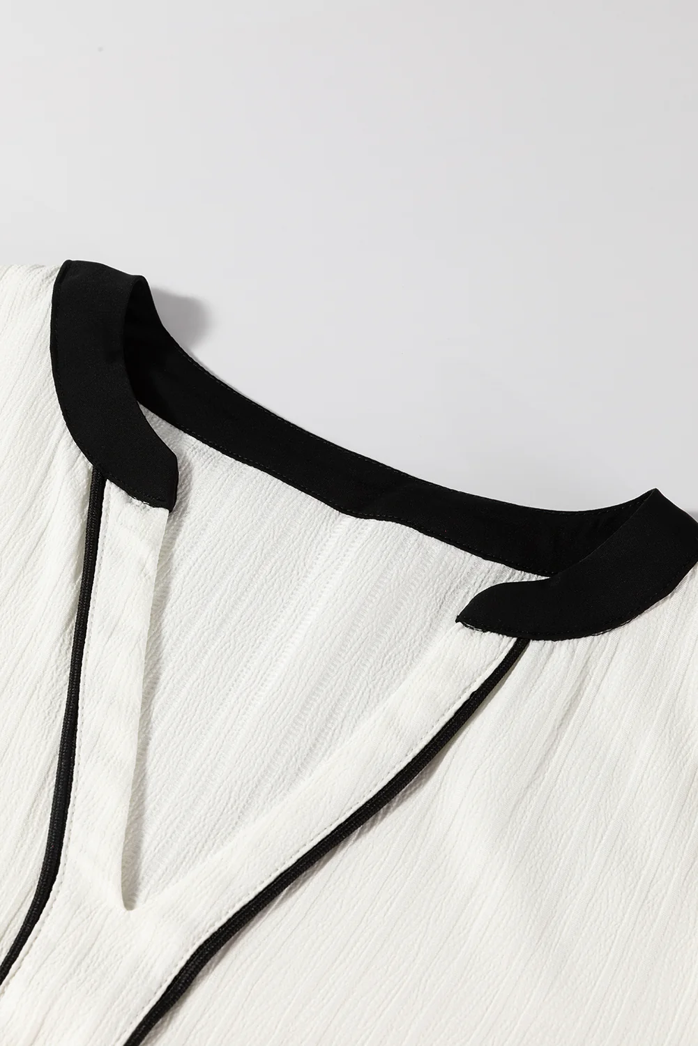 Threaded Pear Ramila Textured Colorblock Elegant Blouse - Image 3