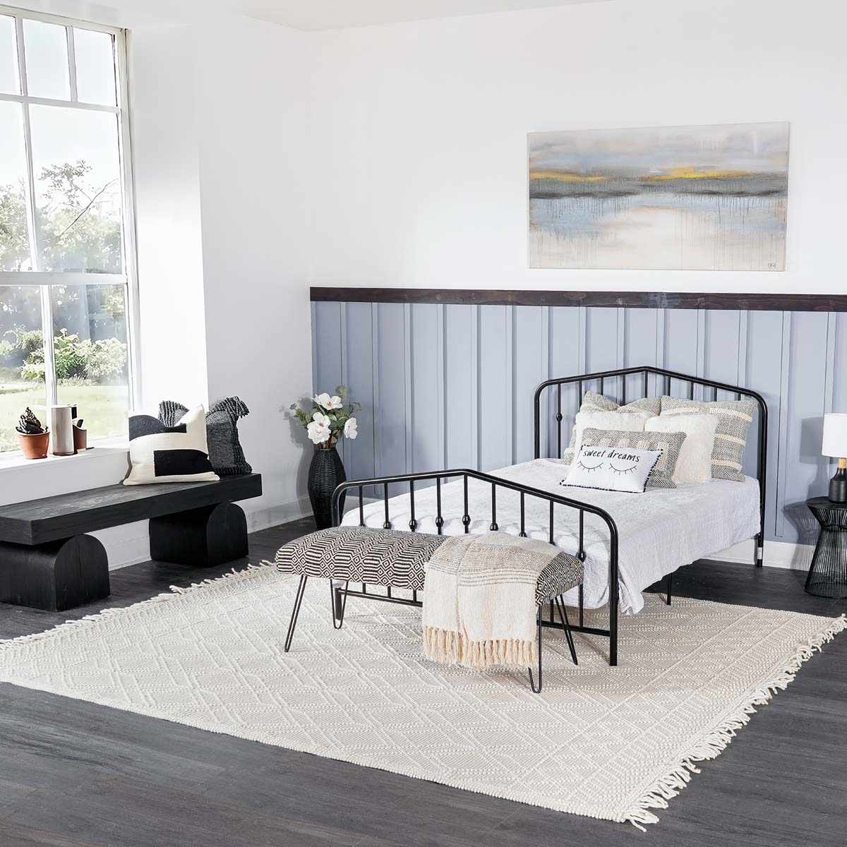 Ramsbury Beige Trellis Wool Rug - Image 12