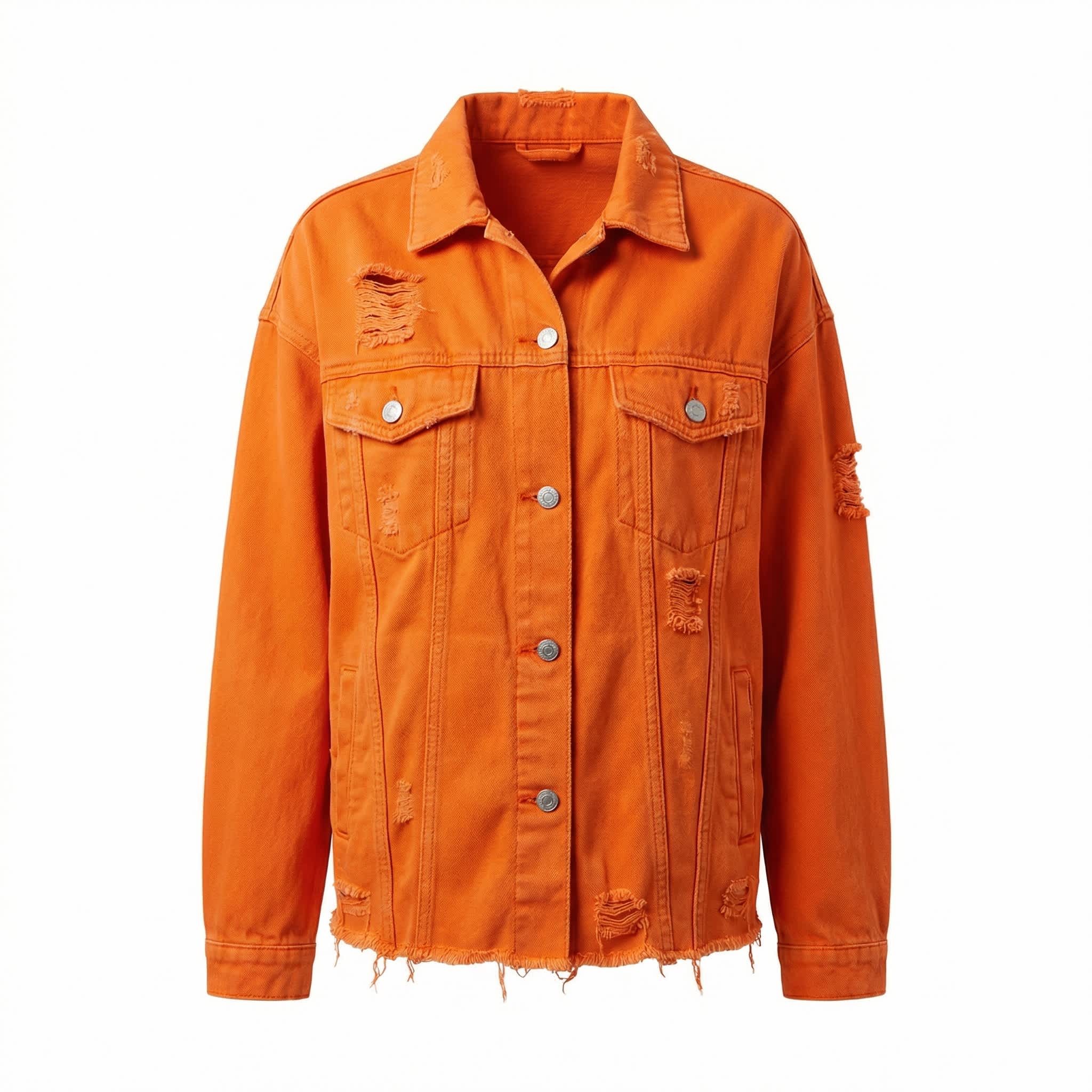 De Sepreso Raw Edge Distressed Denim Jacket - Image 63