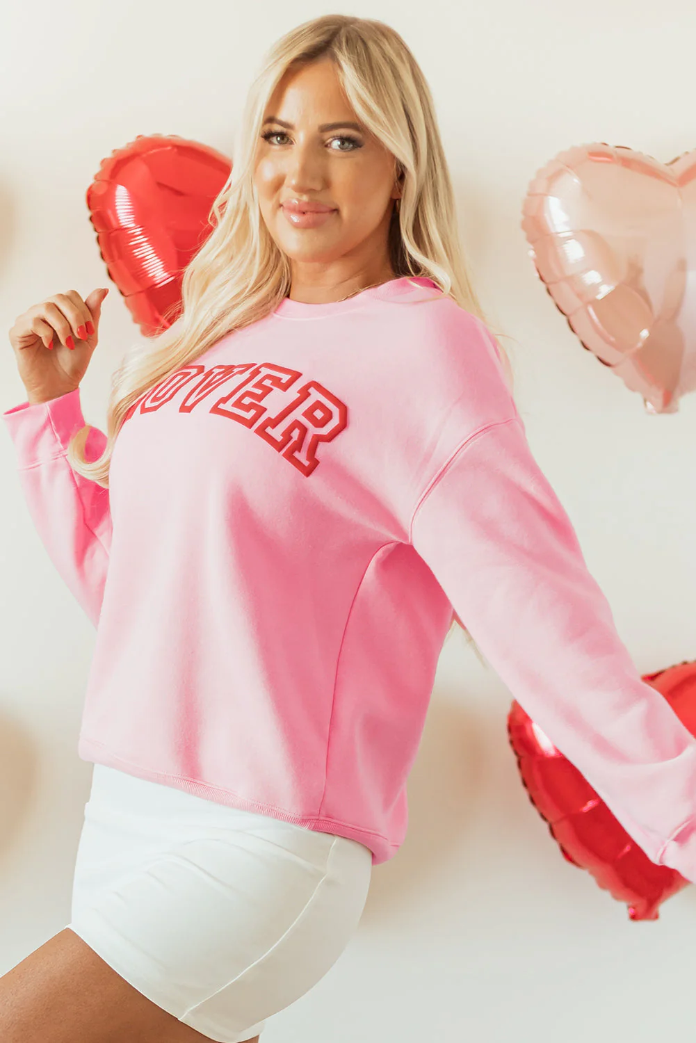 Threaded Pear Raya LOVER Puff Print Drop Shoulder Pullover Sweatshirt - Image 3