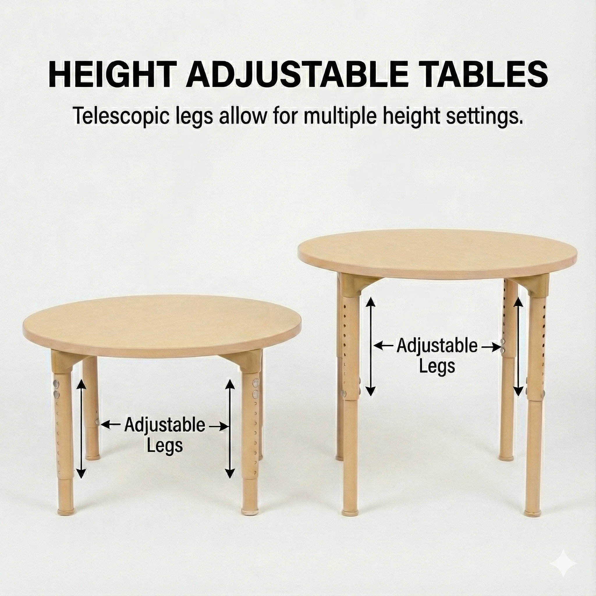 Rectangular Adjustable Kids Table – 13" to 17" Height | Toddler & Preschool Classroom Activity Table - Image 6