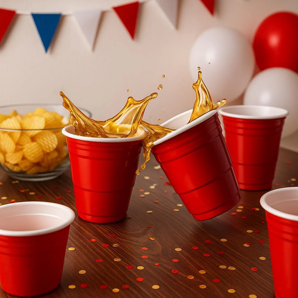 Red Plastic Shot Glasses, Pack of 1 | 2 Oz Reusable cups, Tequila Glasses, Small Glasses for Party, Bulk vodka shot 2 Oz glasses, Unbreakable Dishwasher Safe Cups, Perfect for Parties - Image 2
