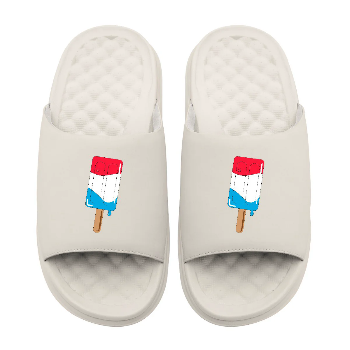 Red White and Blue Popsical Motive Slide Sandals - Image 8