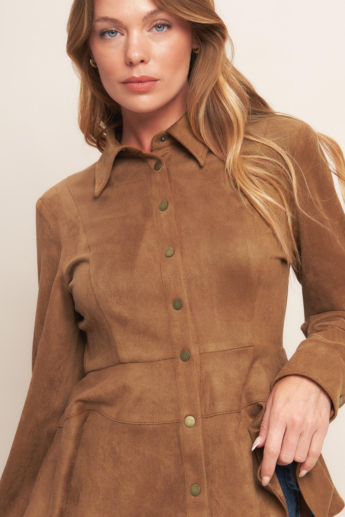 Refined Impression Faux Suede Top - Image 3