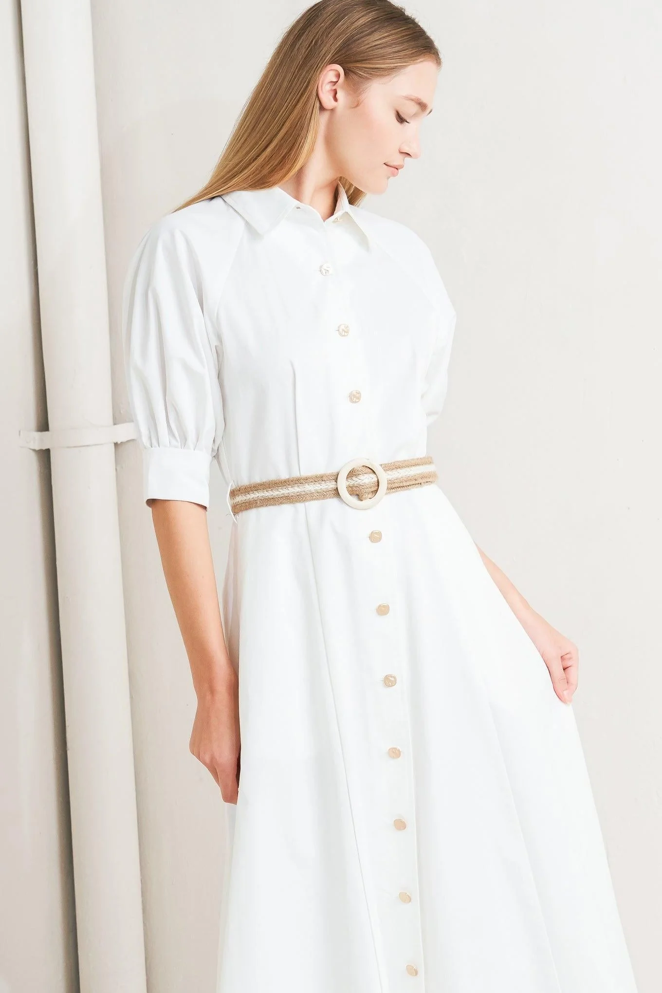 Relaxed Tailor Woven Midi Dress - Image 4