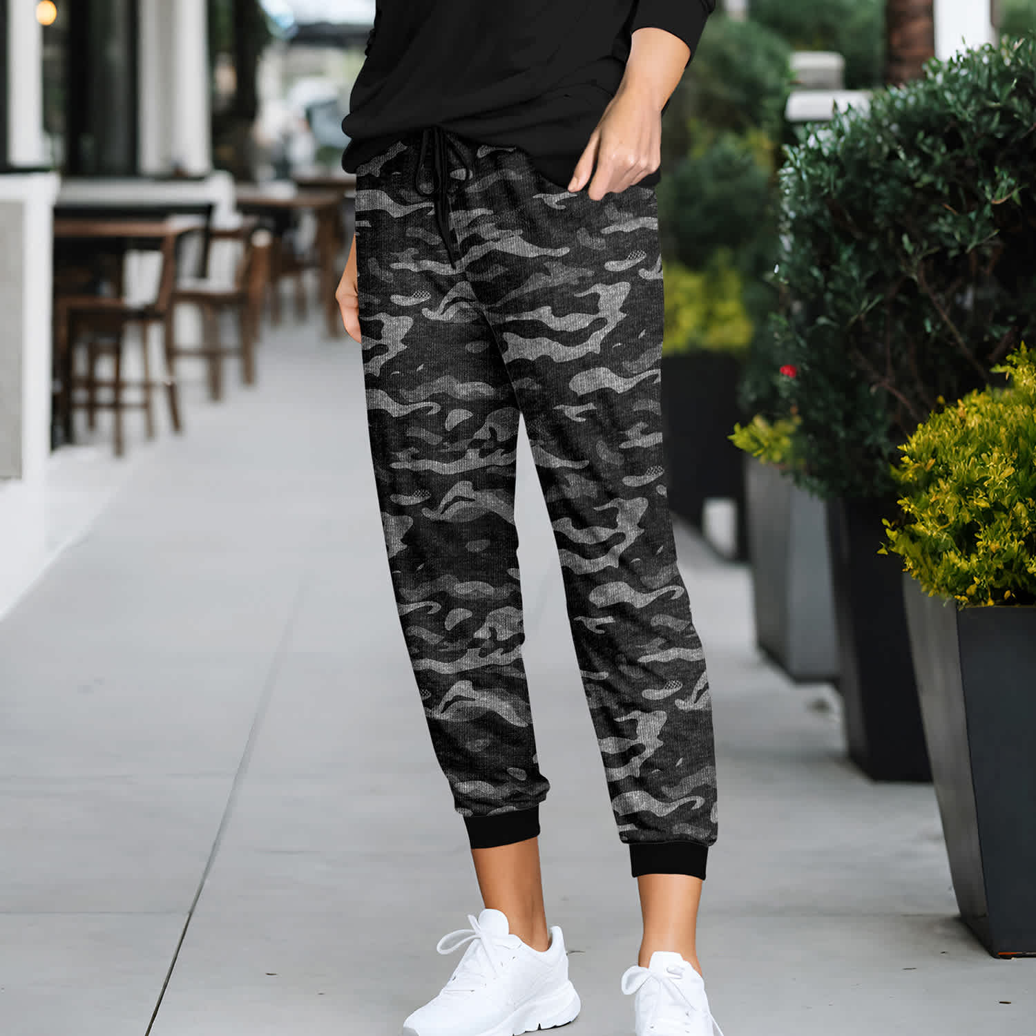 Relevate Designs Blue Camouflage Long Sleeve Lounge Top - Image 47
