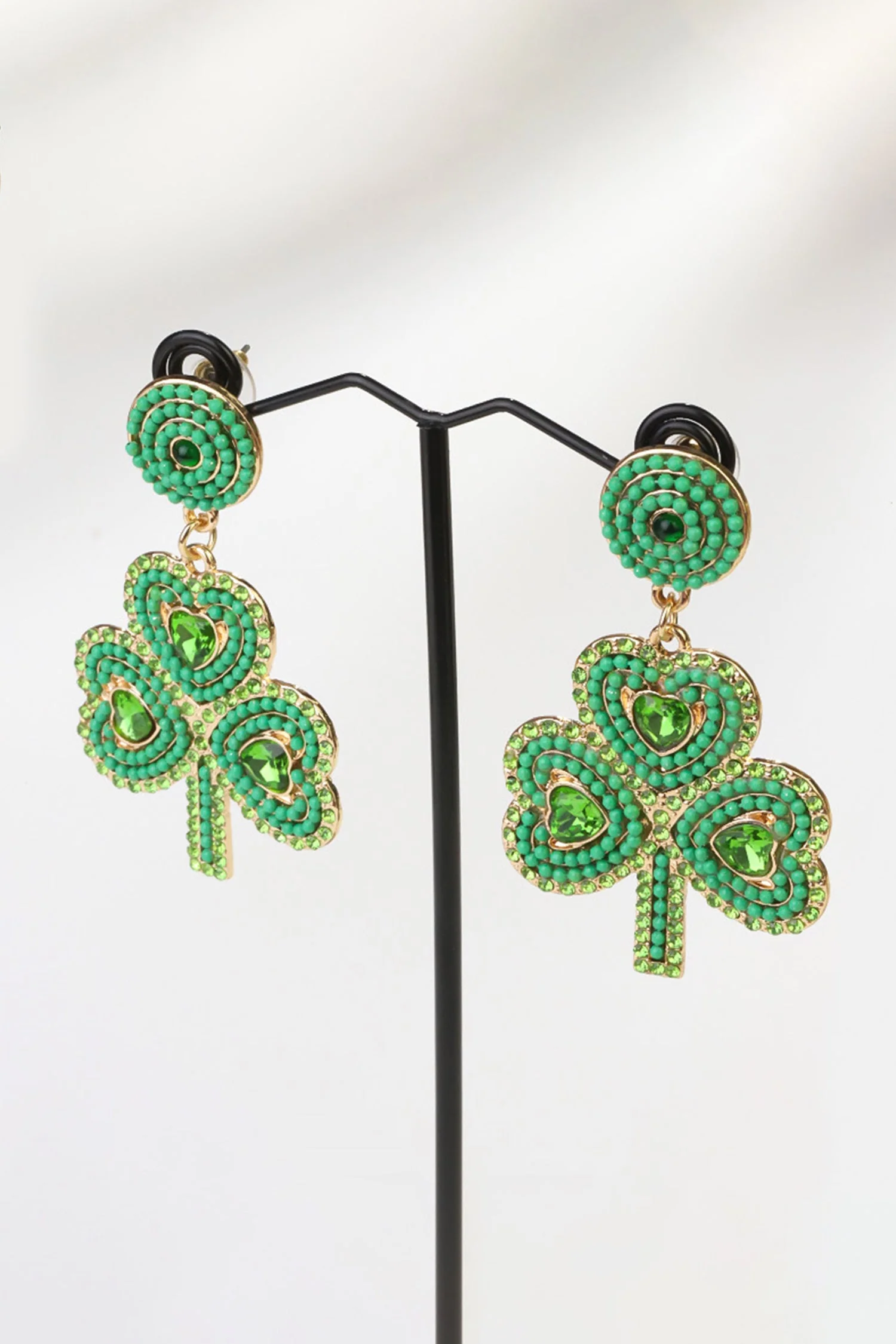 Remington Retro Beaded Clover Earrings - Image 6