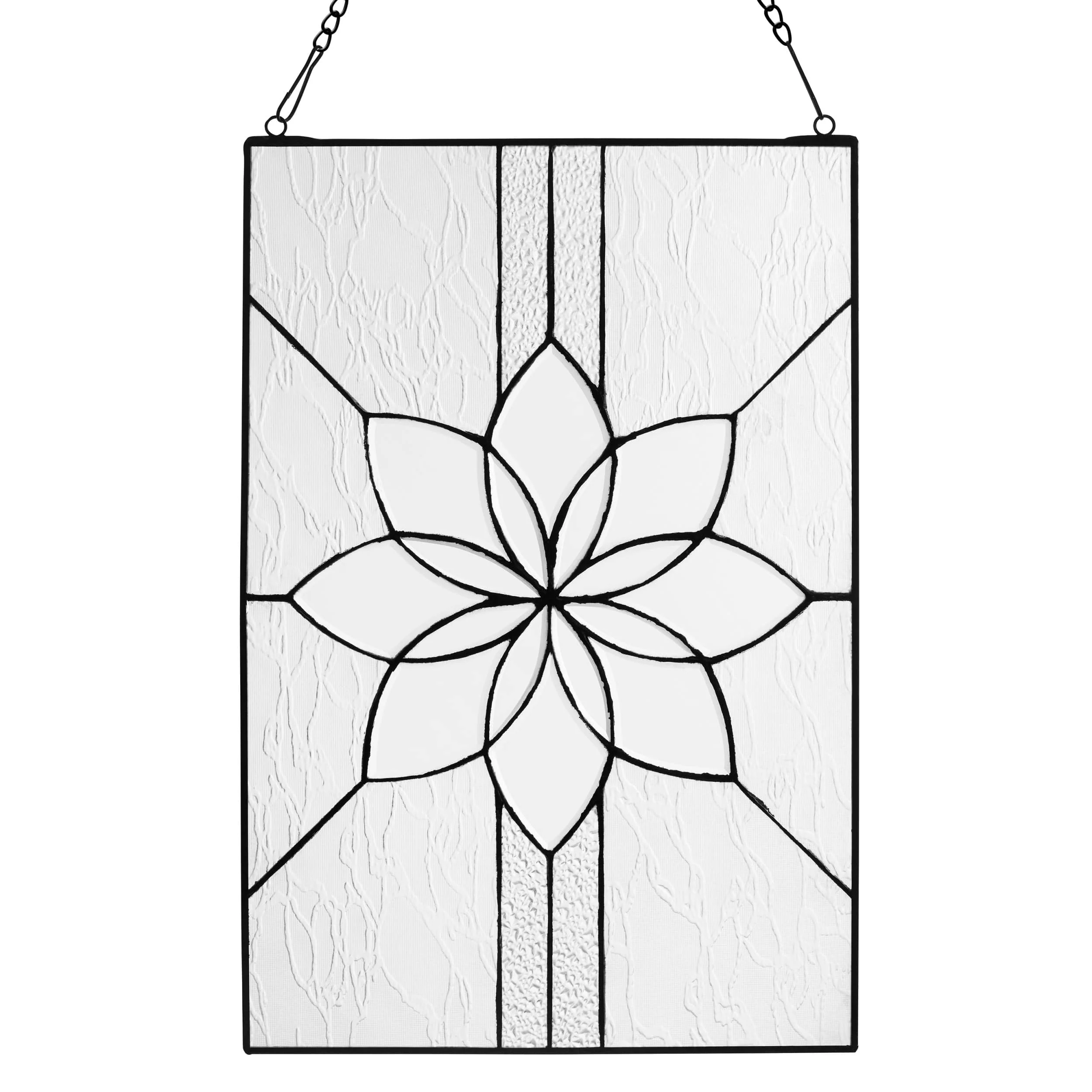River of Goods 18" H Clear Floral Glass Window Panel - Image 10