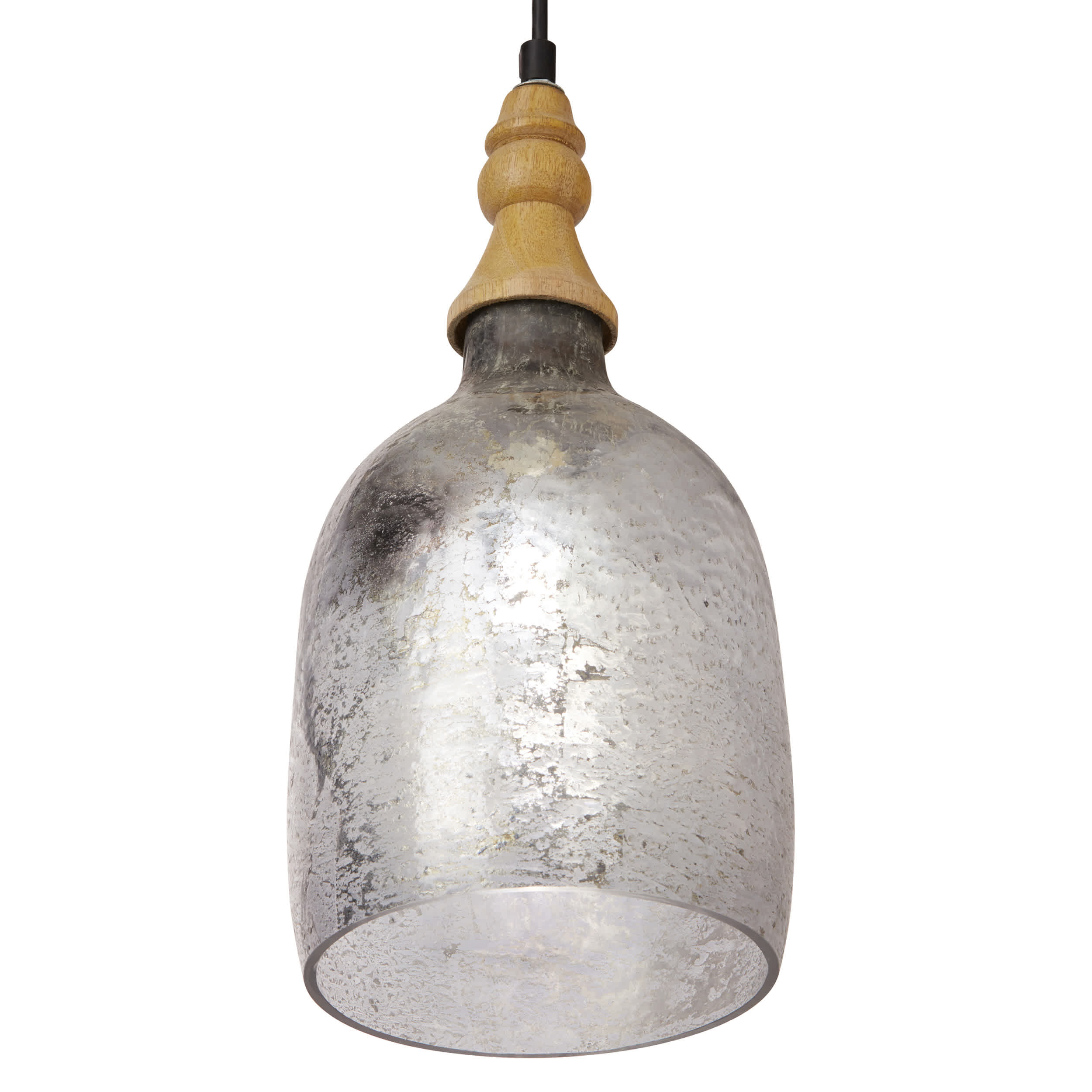 River of Goods Pendant, Grey, Glass and Mango Wood - Image 7
